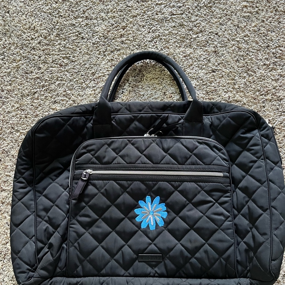 Vera Bradley Lay Flat Travel Bag - Black Microfiber